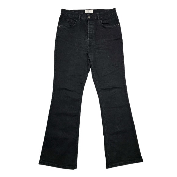 We The Free People Flare Denim Jeans Womens 31x32 Black Bell Bottom Boho Stretch - Picture 1 of 13